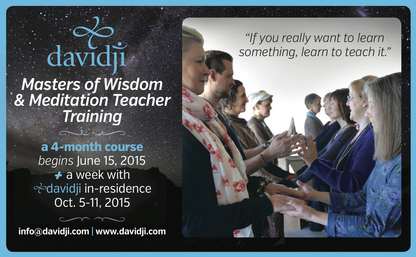 Masters of Wisdom & Meditation Teacher Training 2015! CLICK & LEARN 