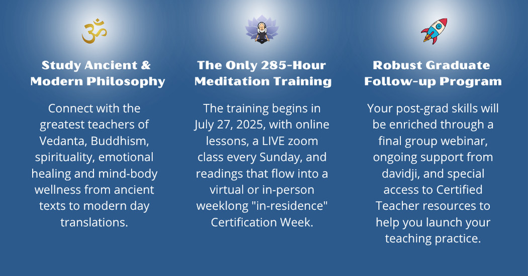 highlights of the masters of wisdom and meditation teacher training course by davidji